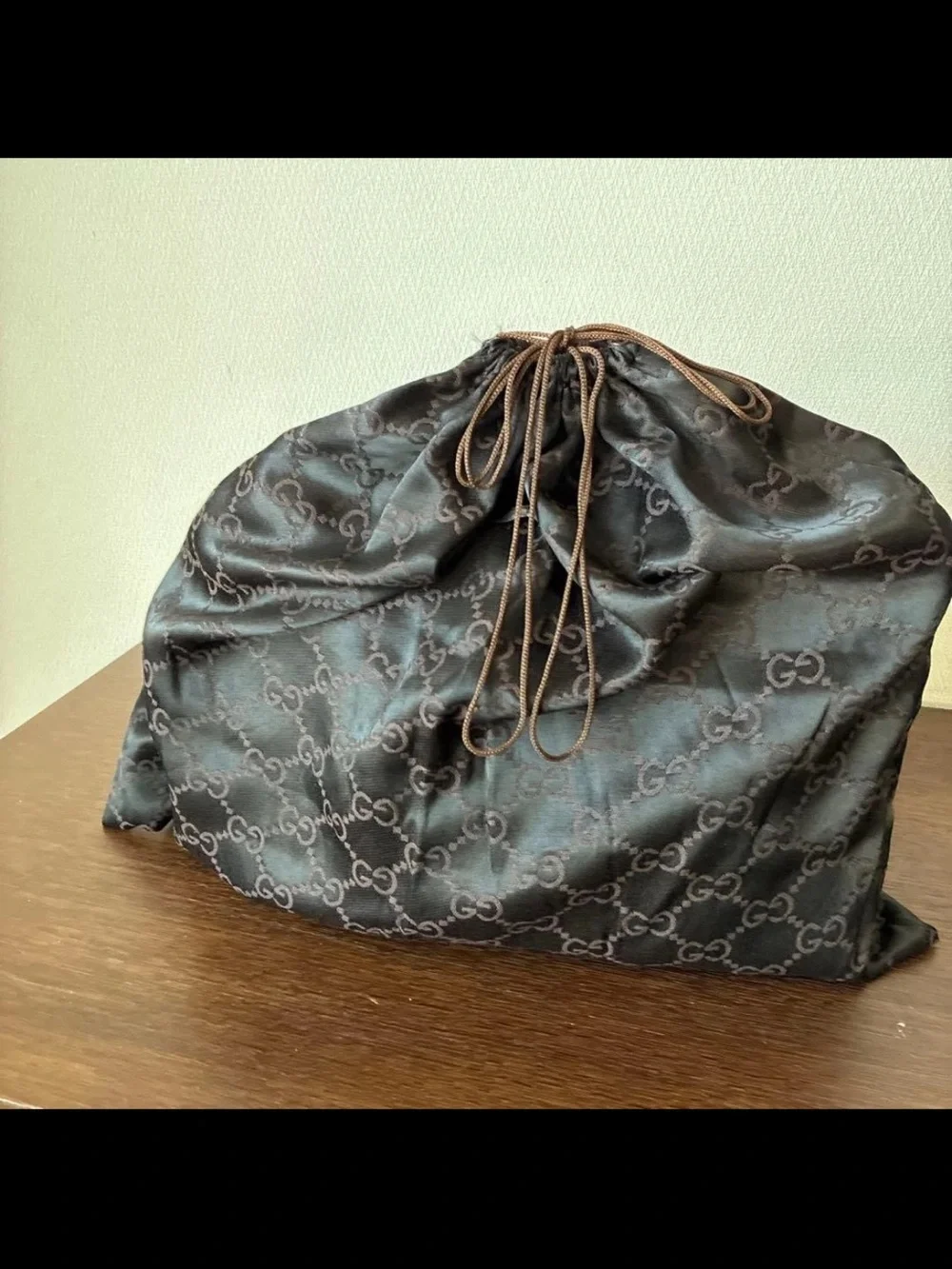 Gucci Black GG Canvas Messenger Bag with Adjustable Strap